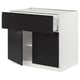 SEKTION / MAXIMERA Gabinete bajo 2 puertas 1 cajón, blanco/Upplöv Carbón mate, 91x61x76 cm