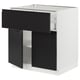 SEKTION / MAXIMERA Gabinete bajo 2 puertas 1 cajón, blanco/Upplöv Carbón mate, 76x61x76 cm