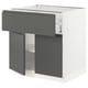 Opción: SEKTION / MAXIMERA Gabinete bajo 2 puertas 1 cajón, blanco/Voxtorp gris oscuro, 76x61x76 cm