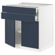 SEKTION / MAXIMERA Gabinete bajo 2 puertas 2 cajones, blanco Axstad/mate azul, 76x61x76 cm