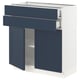 SEKTION / MAXIMERA Gabinete bajo 2 puertas 2 cajones, blanco Axstad/mate azul, 76x37x76 cm