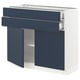 SEKTION / MAXIMERA Gabinete bajo 2 puertas 2 cajones, blanco Axstad/mate azul, 91x37x76 cm