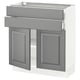 SEKTION / MAXIMERA Gabinete bajo 2 puertas 2 cajones, blanco/Bodbyn gris, 76x37x76 cm