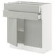 SEKTION / MAXIMERA Gabinete bajo 2 puertas 2 cajones, blanco/Havstorp gris claro, 76x37x76 cm