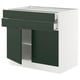 SEKTION / MAXIMERA Gabinete bajo 2 puertas 2 cajones, blanco/Havstorp Verde oscuro, 91x61x76 cm