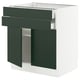 SEKTION / MAXIMERA Gabinete bajo 2 puertas 2 cajones, blanco/Havstorp Verde oscuro, 76x61x76 cm