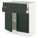 SEKTION / MAXIMERA Gabinete bajo 2 puertas 2 cajones, blanco/Havstorp Verde oscuro, 76x37x76 cm