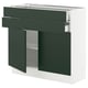 Opción: SEKTION / MAXIMERA Gabinete bajo 2 puertas 2 cajones, blanco/Havstorp Verde oscuro, 91x37x76 cm