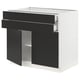 SEKTION / MAXIMERA Gabinete bajo 2 puertas 2 cajones, blanco/Nickebo Carbón mate, 91x61x76 cm
