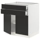 SEKTION / MAXIMERA Gabinete bajo 2 puertas 2 cajones, blanco/Nickebo Carbón mate, 76x61x76 cm