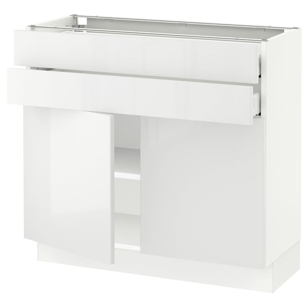 SEKTION / MAXIMERA Gabinete bajo 2 puertas 2 cajones, blanco/Ringhult blanco, 91x37x76 cm