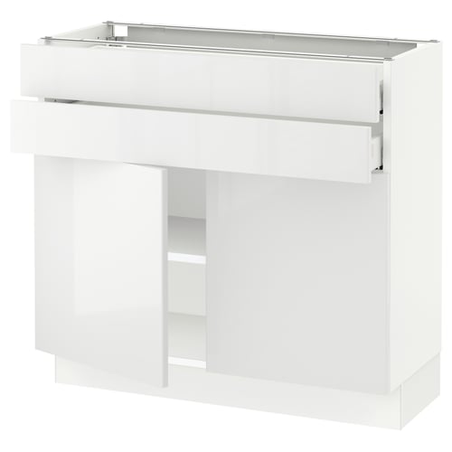 SEKTION / MAXIMERA Gabinete bajo 2 puertas 2 cajones, blanco/Ringhult blanco, 91x37x76 cm