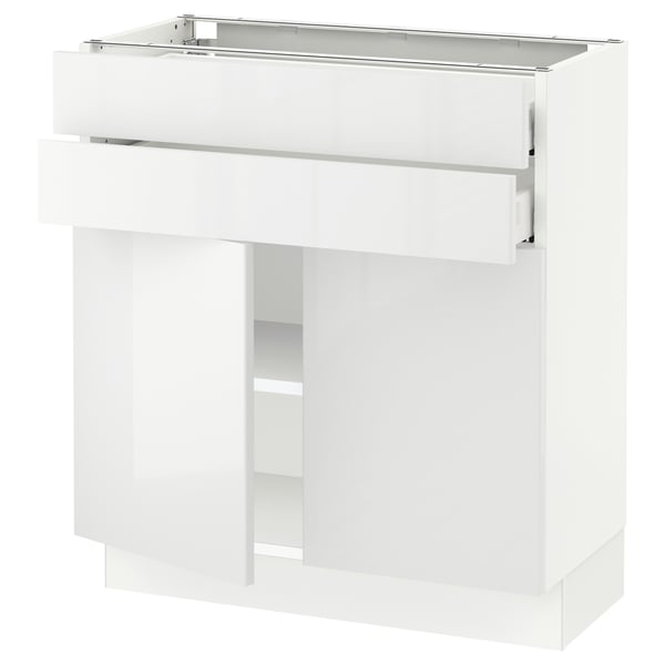 SEKTION / MAXIMERA Gabinete bajo 2 puertas 2 cajones, blanco/Ringhult blanco, 76x37x76 cm