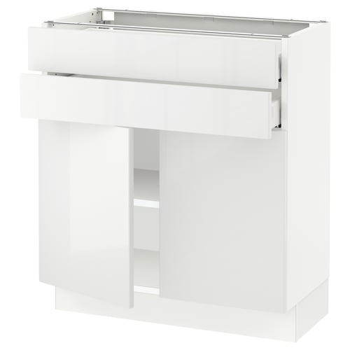 SEKTION / MAXIMERA Gabinete bajo 2 puertas 2 cajones, blanco/Ringhult blanco, 76x37x76 cm