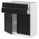SEKTION / MAXIMERA Gabinete bajo 2 puertas 2 cajones, blanco/Upplöv Carbón mate, 76x37x76 cm