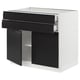 SEKTION / MAXIMERA Gabinete bajo 2 puertas 2 cajones, blanco/Upplöv Carbón mate, 91x61x76 cm