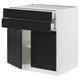 SEKTION / MAXIMERA Gabinete bajo 2 puertas 2 cajones, blanco/Upplöv Carbón mate, 76x61x76 cm