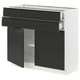 SEKTION / MAXIMERA Gabinete bajo 2 puertas 2 cajones, blanco/Upplöv Carbón mate, 91x37x76 cm