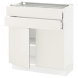 SEKTION / MAXIMERA Gabinete bajo 2 puertas 2 cajones, blanco/Veddinge blanco, 76x37x76 cm