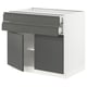 SEKTION / MAXIMERA Gabinete bajo 2 puertas 2 cajones, blanco/Voxtorp gris oscuro, 91x61x76 cm
