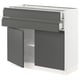 SEKTION / MAXIMERA Gabinete bajo 2 puertas 2 cajones, blanco/Voxtorp gris oscuro, 91x37x76 cm