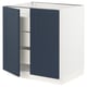 SEKTION / MAXIMERA Gabinete bajo 2 puertas 3 cajones, blanco Axstad/mate azul, 76x61x76 cm