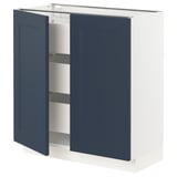 SEKTION / MAXIMERA Gabinete bajo 2 puertas 3 cajones, blanco Axstad/mate azul, 76x37x76 cm