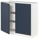 SEKTION / MAXIMERA Gabinete bajo 2 puertas 3 cajones, blanco Axstad/mate azul, 91x37x76 cm