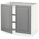 SEKTION / MAXIMERA Gabinete bajo 2 puertas 3 cajones, blanco/Bodbyn gris, 91x61x76 cm