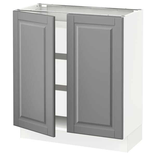 SEKTION / MAXIMERA Gabinete bajo 2 puertas 3 cajones, blanco/Bodbyn gris, 76x37x76 cm