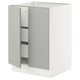 SEKTION / MAXIMERA Gabinete bajo 2 puertas 3 cajones, blanco/Havstorp gris claro, 61x61x76 cm
