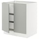 SEKTION / MAXIMERA Gabinete bajo 2 puertas 3 cajones, blanco/Havstorp gris claro, 76x61x76 cm