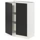 SEKTION / MAXIMERA Gabinete bajo 2 puertas 3 cajones, blanco/Nickebo Carbón mate, 61x37x76 cm