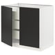 SEKTION / MAXIMERA Gabinete bajo 2 puertas 3 cajones, blanco/Nickebo Carbón mate, 91x61x76 cm