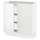 SEKTION / MAXIMERA Gabinete bajo 2 puertas 3 cajones, blanco/Ringhult blanco, 76x37x76 cm