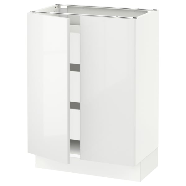 SEKTION / MAXIMERA Gabinete bajo 2 puertas 3 cajones, blanco/Ringhult blanco, 61x37x76 cm