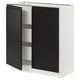 SEKTION / MAXIMERA Gabinete bajo 2 puertas 3 cajones, blanco/Upplöv Carbón mate, 76x37x76 cm