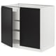 SEKTION / MAXIMERA Gabinete bajo 2 puertas 3 cajones, blanco/Upplöv Carbón mate, 91x61x76 cm