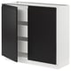 SEKTION / MAXIMERA Gabinete bajo 2 puertas 3 cajones, blanco/Upplöv Carbón mate, 91x37x76 cm