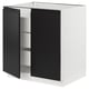 SEKTION / MAXIMERA Gabinete bajo 2 puertas 3 cajones, blanco/Upplöv Carbón mate, 76x61x76 cm