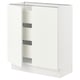 SEKTION / MAXIMERA Gabinete bajo 2 puertas 3 cajones, blanco/Vallstena blanco, 76x37x76 cm