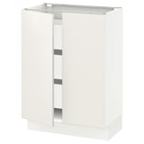 SEKTION / MAXIMERA Gabinete bajo 2 puertas 3 cajones, blanco/Veddinge blanco, 61x37x76 cm