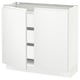 SEKTION / MAXIMERA Gabinete bajo 2 puertas 3 cajones, blanco/Voxtorp blanco mate, 91x37x76 cm
