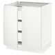 SEKTION / MAXIMERA Gabinete bajo 2 puertas 3 cajones, blanco/Voxtorp blanco mate, 76x61x76 cm