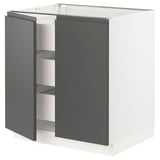 SEKTION / MAXIMERA Gabinete bajo 2 puertas 3 cajones, blanco/Voxtorp gris oscuro, 76x61x76 cm