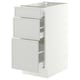 SEKTION / MAXIMERA Gabinete bajo 3 cajones, blanco/Aspudden gris claro, 38x61x76 cm
