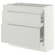 SEKTION / MAXIMERA Gabinete bajo 3 cajones, blanco/Aspudden gris claro, 91x37x76 cm