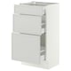 SEKTION / MAXIMERA Gabinete bajo 3 cajones, blanco/Aspudden gris claro, 46x37x76 cm