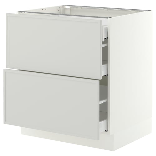 SEKTION / MAXIMERA Gabinete bajo 3 cajones, blanco/Aspudden gris claro, 76x61x76 cm