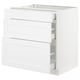 SEKTION / MAXIMERA Gabinete bajo 3 cajones, blanco/Axstad blanco mate, 76x61x76 cm
